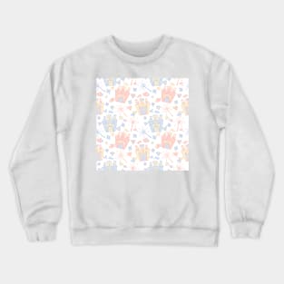 Pink and blue pattern of little princess doodles Crewneck Sweatshirt